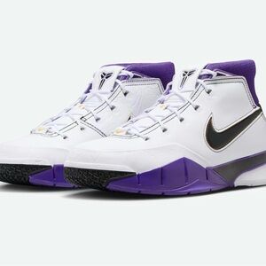 Kobe 1 proto Nike White and Purple High-Tops